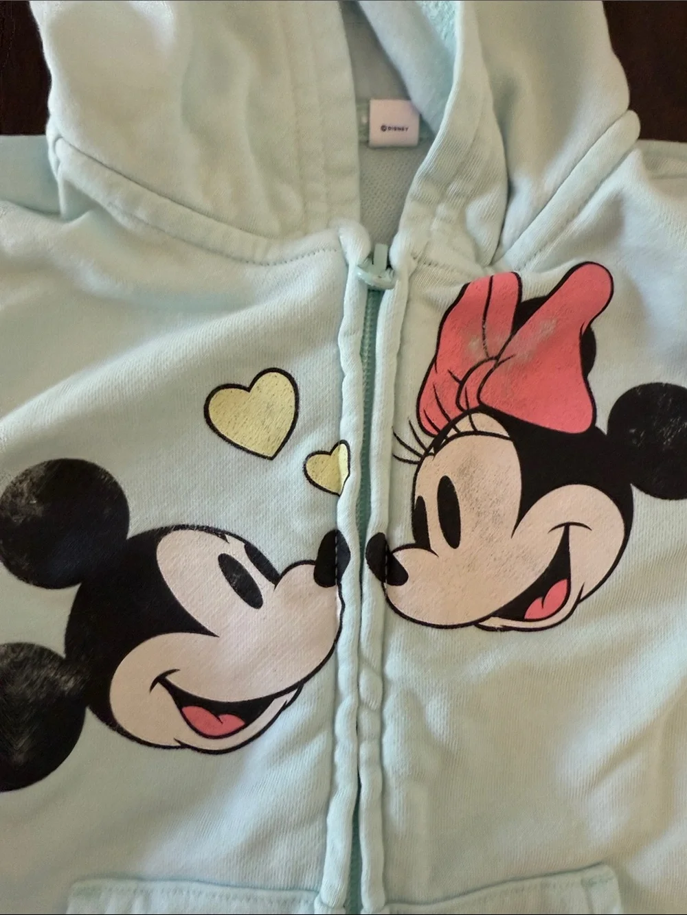 Gap Disney Mint Hoodie with Minnie Pink Bow & Mickey Graphic and matching shorts
